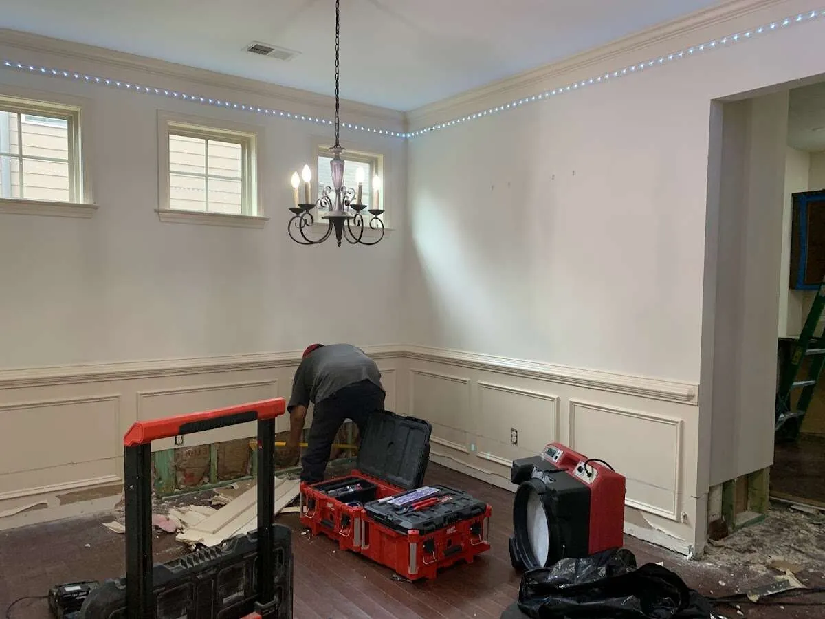 Restoration technician with professional equipment in North Sewickley
